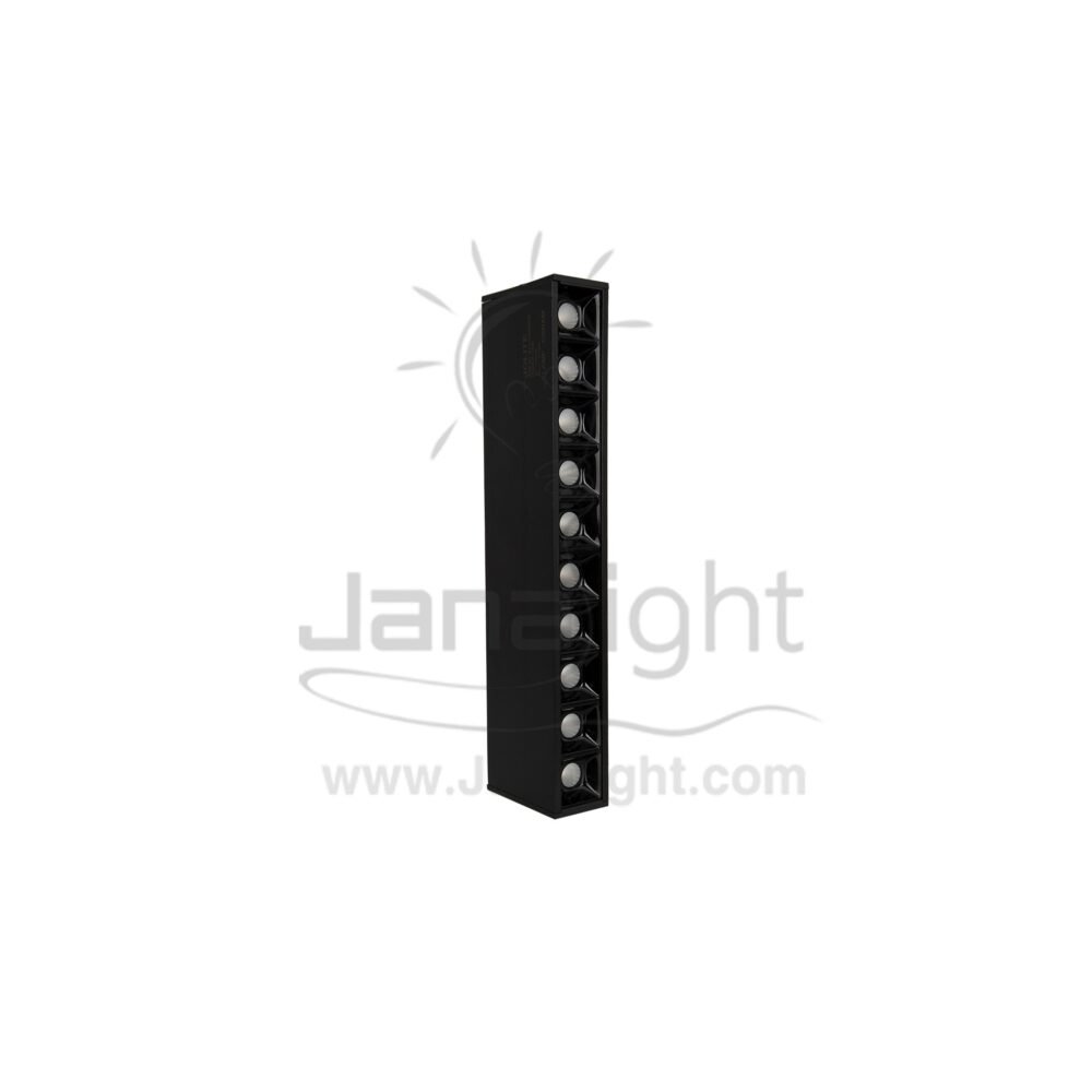 سبوت لايت سلندر لينر اسود مستطيل 10وات 10عدسة وورم وش 27سم 3.5سم STAG0310 Black cylinder spotlight linear 10w